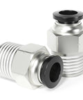 Heavy Duty Straight Push To Connect Pneumatic Fittings 1/2 Inch Tube OD X 1/4 Inch NPT Thread Pack Of 5 Copper And Plastic For Air Lines