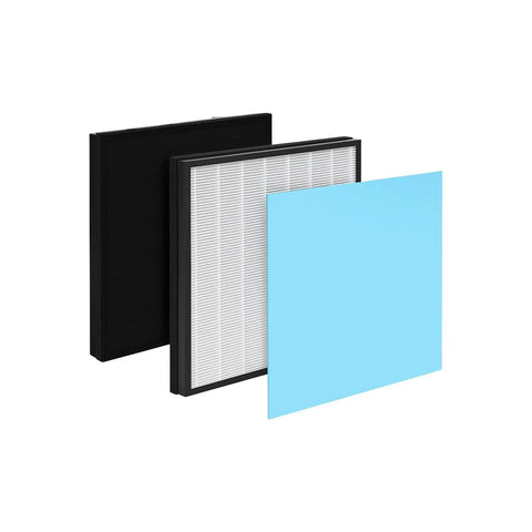 Max OVHM80 Compatible Filter Set With True HEPA Activated Carbon And Pre Filter for Air Purifier, 2 Pack, components displayed