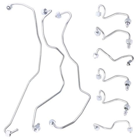Premium Fuel Injector Lines For Dodge Ram 1500 And Grand Cherokee 2014 To 2019 With 3.0l V6 Engine Direct Fit Replacement Part 68334956AA Smooth Performance Upgrade, silver iron lines set