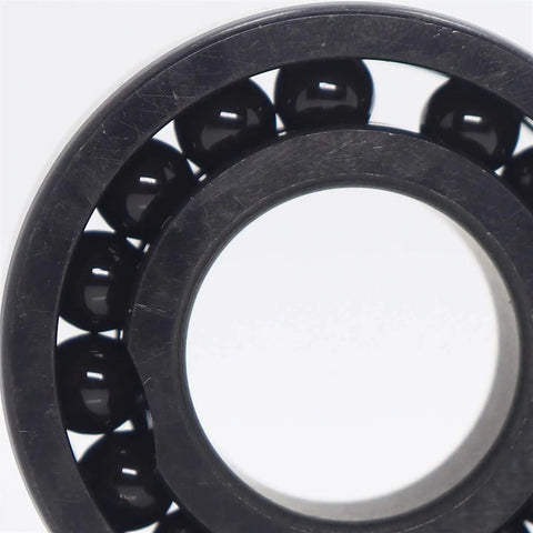 Close-up of Dead Serious High Temperature Chrome Steel Full Ball Bearings 50X80X10mm TB16010 showcasing black balls.