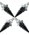 Spike License Plate Screws Fasteners 4 Piece Kit For Cars Trucks And Motorcycles Black Durable Rustproof Weatherproof