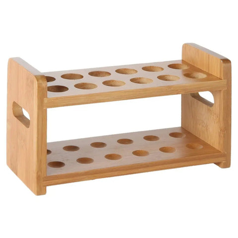 Bamboo Test Tube Shot Glass Rack With Built In Handle 12 Tube Capacity Rack Only Glass Tubes Not Included