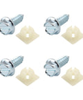 Heavy Duty License Plate Screws Set With Nylon Inserts For Front And Rear Bolts Anti Rust 4 Pack Includes 1x0.5x0.5 Inch Size