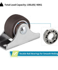 4 Pack 1 Inch Rigid Caster Wheels Low Profile Top Plate Fixed Casters For Cabinets Drawers Trundle Beds And Furniture