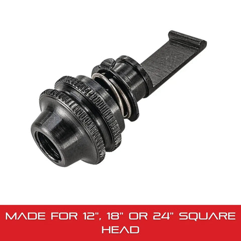 Heavy Duty Lock Bolt Assembly With Square Heads For 12, 18, And 24 Inch Square Heads, Built From Durable Steel, side angle