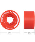 92A Quad Skate Wheels 54mm x 32mm 8-Pack For Indoor Outdoor Use, Rocket Red, two side views with dimensions visible.