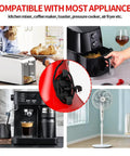 Six Pack Heat Resistant Kitchen Appliance Cord Winders And Cord Organizers For Mixers Toasters And Air Fryers Stick On Mounts For Quick Tangle Free Cable Management In Green shown on compatible appliances