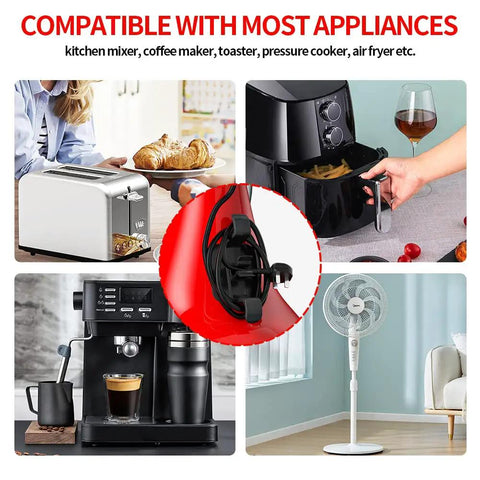Six Pack Heat Resistant Kitchen Appliance Cord Winders And Cord Organizers For Mixers Toasters And Air Fryers Stick On Mounts For Quick Tangle Free Cable Management In Green shown on compatible appliances