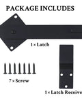 Six Inch Heavy Duty Barn Door Flip Latch with 360 Degree Rotatable Gate Lock for Wooden Fence Shed Farm Gate and Sliding Doors Matte Black Powder Coated Steel with Mounting Hardware