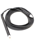Heavy Duty 80 Amp Cnc Plasma Cutter With Ptm Machine Torch And Blowback Ignition For Painted Or Rusted Metals Includes 24 Foot Cable With Euro Quick Connect, black cable detail.