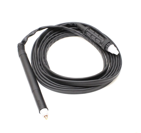 Heavy Duty 80 Amp Cnc Plasma Cutter With Ptm Machine Torch And Blowback Ignition For Painted Or Rusted Metals Includes 24 Foot Cable With Euro Quick Connect, black cable detail.