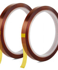 2 Rolls Heat Tape For Sublimation And Heat Press 10mm By 33m 108ft Polyimide Kapton Tape 500F High Temperature Resistant