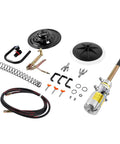 Components of 60 To 1 Air Operated Grease Pump for 5 gallon buckets with hose, gun, and fittings for 7000 PSI operation.