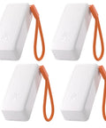 AirGuard TH Lite Zigbee Temperature Humidity Sensor With App Alerts For Real Time Remote Monitoring In Greenhouse And Wine Cellar Thermometer Hygrometer Works With Alexa And Google Home 4 Pack, white sensors with orange lanyards