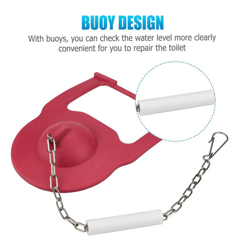 Toilet Flapper Replacement Kit For Your Tank With Chain Hinges And 2 Buoys 2 Pack Keeps Your Water Bill Low display with chain and buoys