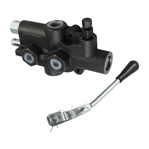 Four Way Three Position Hydraulic Log Splitter Valve With Auto Return Detent Lever, 25GPM 2750PSI, shown separately.