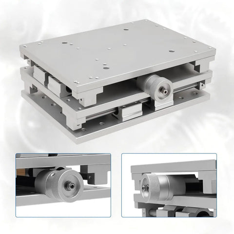 Pro Grade 2D 2 Axis Laser Marker Stand With XY Positioning, Polished Lifting Platform And Aluminum Workbench, 8.2x5 Inch Table
