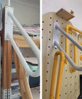Solid Hold Wall Mount Handrail For Outdoor Steps With Non Slip Grip Safety Railing takes four hundred pounds mounted on wooden and pegboard surfaces.