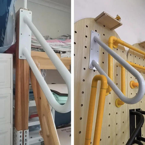 Solid Hold Wall Mount Handrail For Outdoor Steps With Non Slip Grip Safety Railing takes four hundred pounds mounted on wooden and pegboard surfaces.
