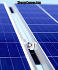 Close-up of 20 Pack Solar Panel Clamps For Unistrut Rails And Wide PV Mounts, Mid Mount Bracket with bolt on solar panels.