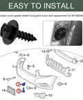 Badass 10 Piece Fender Liner Screws And Bumper Retainer Clips Rock Solid Steel Mud Guard Fasteners For Most Cars showing screw bolt for easy installation.
