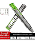 Beefy 2 Pack Drawer Slides With Built In Buffer, Smooth Soft Close Action, 12 To 20 Inch Length, 45mm Track Width, with screws