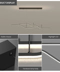 Dope Three Color Dimmable LED Pendant Light With Remote 45W Modern Chandelier With Geometric Shapes Black Linear Design