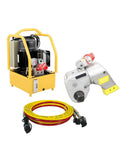 Heavy Duty Hydraulic Torque Wrench 20MXTA 700 Bar Square Drive Tool Built Tough With Anti Backlash Engineering And 360 Degree Rotating Couplings For Quick Light Weight Work On Any Shop Floor with hydraulic pump and hoses.