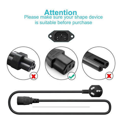 Diagram showing compatibility of 10ft Universal 3 Prong Treadmill Power Cord Replacement for treadmills and ellipticals with plug types.