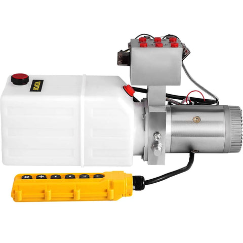Heavy Duty 6 Quart 6 Way Hydraulic Power Unit With Double Acting Pump 12V DC Supply Plastic Oil Reservoir Remote Control For Dump Trailers And Cars Workhorse Build For Long Lasting Performance