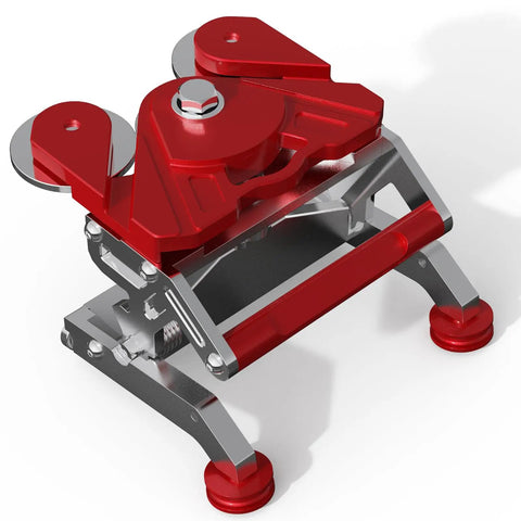 Bidirectional Cut Off Tool For Quick Left Or Right Cuts Heavy Duty Pro Grade Cutter That Slashes Through Materials Fast A Real Workhorse Compatible With Van Mark And Tapco Brakes Ideal For Roofing Siding Metal Tile Work, red metal tool