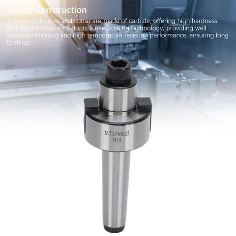 Face Mill Kit With MT2 FMB22 Holder - CNC Indexable High Speed Milling Cutter Kit, 400R-50-22, in metal shop setting
