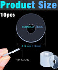 Clear Vinyl Shower Door Handle Washers 10 Pack Heavy Duty Spacers For Glass Doors And Towel Bars Built Different No Fuss Quick Install Top Shelf Quality Guaranteed, showing size dimensions and 10 eco-friendly washers.