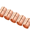 3/4 Inch Copper Coupling Fittings Straight Weld Joint For HVAC And Air Conditioning Sweat Ends Rolled Tube Stop 0.9mm Thick 5 Pack, copper