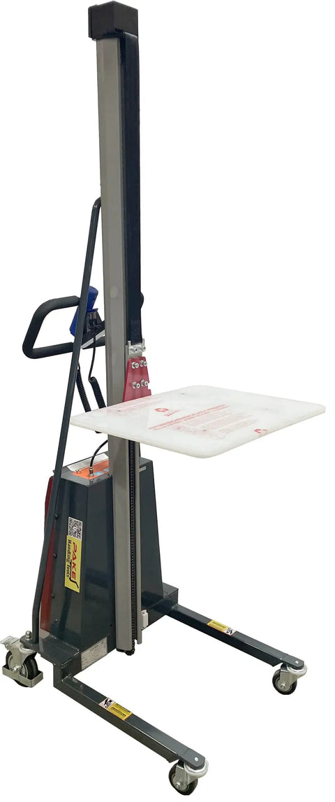 Electric Work Positioner Truck With 330 Lb Capacity And 67 Inch Lift Height Chain Pulled Lift For Real Heavy Lifting