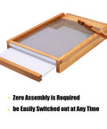 Screened Beehive Bottom Board With 100 Percent Beeswax Dip, 10 Frame Solid Wood Construction, shown at an angle