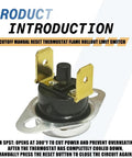 Three Pack L300F Cutoff Manual Reset Thermostat Flame Rollout Limit Switch for Universal Dryers with Terminal Spades.