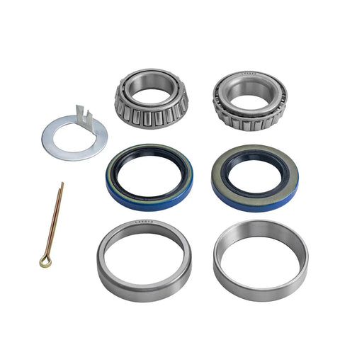 Two Pack Trailer Axle Bearings Kit With L44649 L44610 Inner And Outer Bearings fits one and one sixteenth inch trailer axle with grease seals.