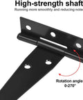 Heavy Duty 12 Inch T Hinges Two Pack Steel Barn Gate Hardware With Screws For Shed Doors And Outdoor Wood Projects Ridiculously Tough and Ready To Handle Any Job Site Challenge, showcasing high-strength black hinge.