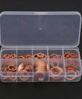 Top Rated 200 Piece Copper Washer And Gasket Assortment Kit Metric M5 To M14 Flat Ring Seals Hardware Tool With Durable Storage Box Perfect For DIY Home Repair Jobs And Quick Car Fixes On A Tight Budget, copper washers in plastic case