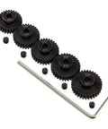 Five Pack Hardened Steel 48P Pinion Gear Sets 28T 29T 30T 31T 32T For 3.175mm Shafts with wrench included