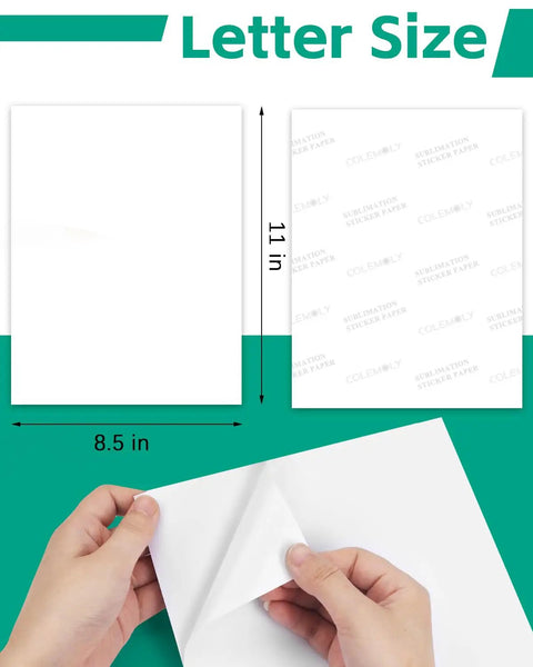 Glossy White Sublimation Sticker Paper 30 Sheets 8.5x11 Waterproof For Inkjet Printers And Heat Transfer, easy peel feature