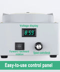 Imosei Electric Wet Bench Sander And Gem Faceting Tool control panel showcasing voltage display and speed control features.