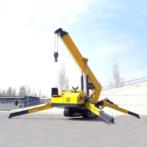 3 Ton Hydraulic Crawler Crane Portable Folding Electric Lifting Rig With No Sweat 360 Turn For Glass Installations And Steel Structures Badass Build Crushes The Grind outdoor setup with extended arm