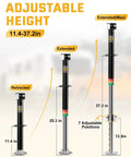 Heavy Duty A Frame Trailer Jack 5500 Lbs Load Capacity For RV And Utility Trailers Cordless Drill Compatible height range diagram