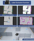 Robot Car Kit With ChatGPT Vision AI Lidar SLAM 3D Depth Camera Tank Chassis displaying Lidar mapping and navigation features.