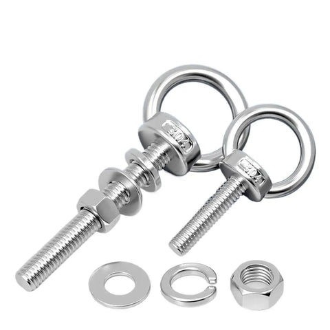 Heavy Duty Swivel Long Lifting Eye Bolt For Hoisting And Rigging Weatherproof And Rust Resistant Built To Handle Big Load Capacity Outdoor Ready Easy Install Ideal For Industrial Marine And DIY Rigging Tasks, M8x90 stainless steel