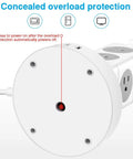 Power Strip Tower With 12 AC Outlets And 3 USB Ports, Long Extension Cord, Surge Protector With Overload Protection base view