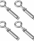 Heavy Duty Concrete Wall Eyebolt Anchors 4 Pack 304 Stainless Steel Expansion Hooks With Ring for Masonry Hanging on Walls and Ceilings Holds Up To 375 Lbs