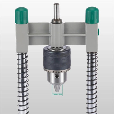 Pro Grade Drill Guide Stand For Woodworking, Adjustable Vertical Drilling Positioner With 1.5mm-13mm Chuck, Aluminum Base